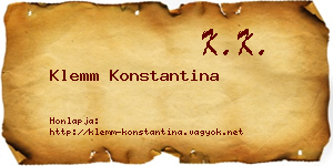 Klemm Konstantina névjegykártya